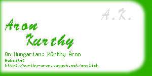 aron kurthy business card